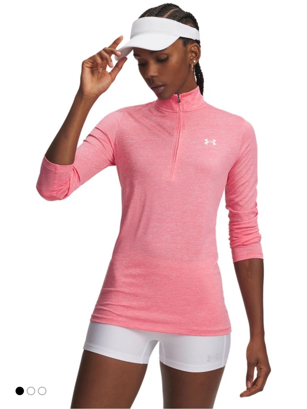 Under Armour Light Pink 1/4 Zip Sweatshirt size XS loose fit heatgear